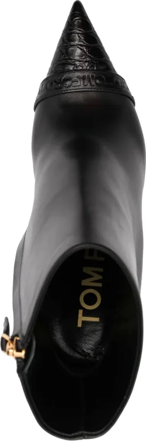Pointed Toe Leather Ankle Boots - Image 4