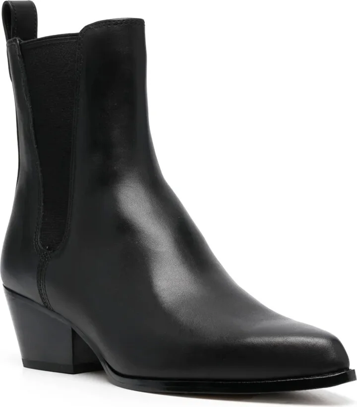 Pointed-Toe Leather Ankle Boots - Image 2
