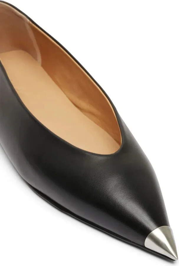 Pointed-Toe Leather Ballerina Shoes - Image 4