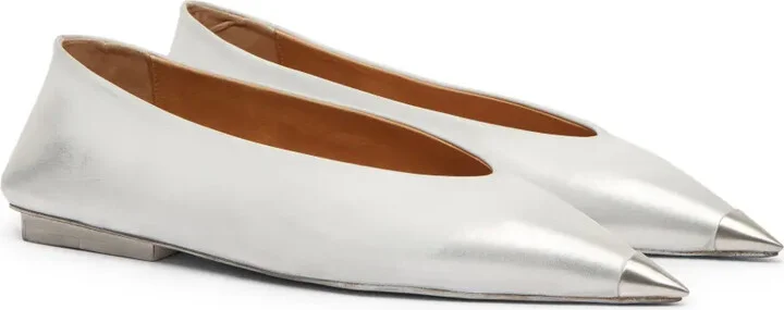 Pointed-Toe Leather Ballerina Shoes - Image 2