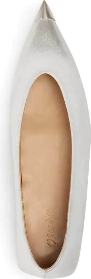 Pointed-Toe Leather Ballerina Shoes - Image 3