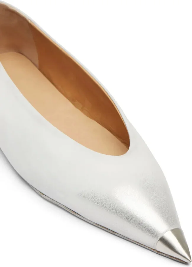 Pointed-Toe Leather Ballerina Shoes - Image 4