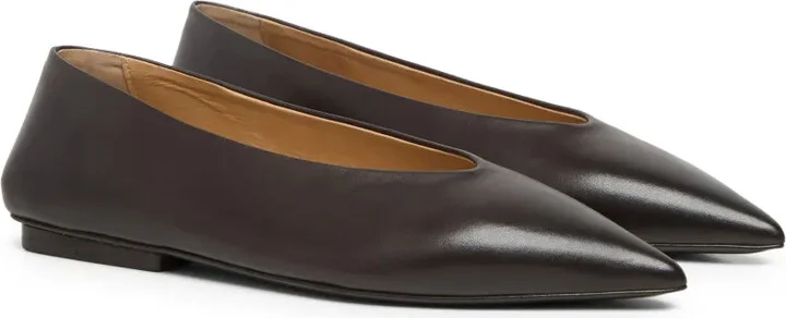 Pointed-Toe Leather Ballerina Shoes - Image 2