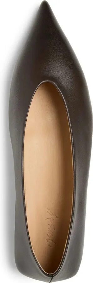 Pointed-Toe Leather Ballerina Shoes - Image 3
