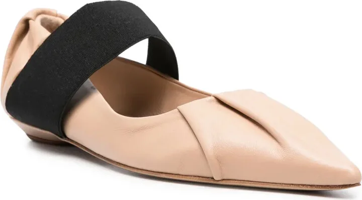 Pointed-Toe Leather Ballerina Shoes - Image 2