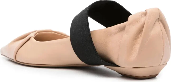 Pointed-Toe Leather Ballerina Shoes - Image 3