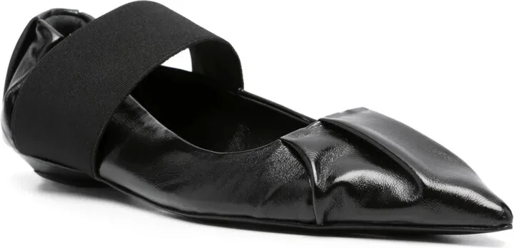 Pointed-Toe Leather Ballerina Shoes - Image 2
