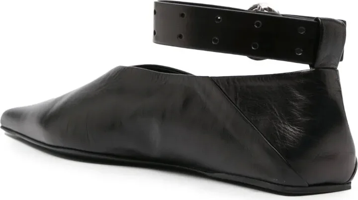 Pointed-Toe Leather Ballerina Shoes - Image 3