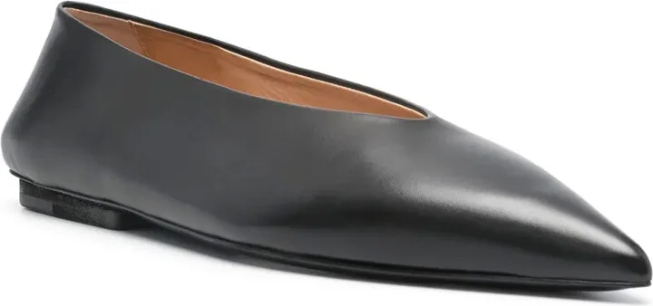 Pointed-Toe Leather Ballerinas - Image 2