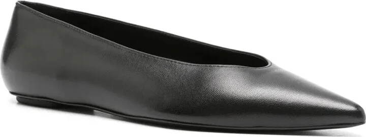 Pointed-Toe Leather Ballerinas - Image 2