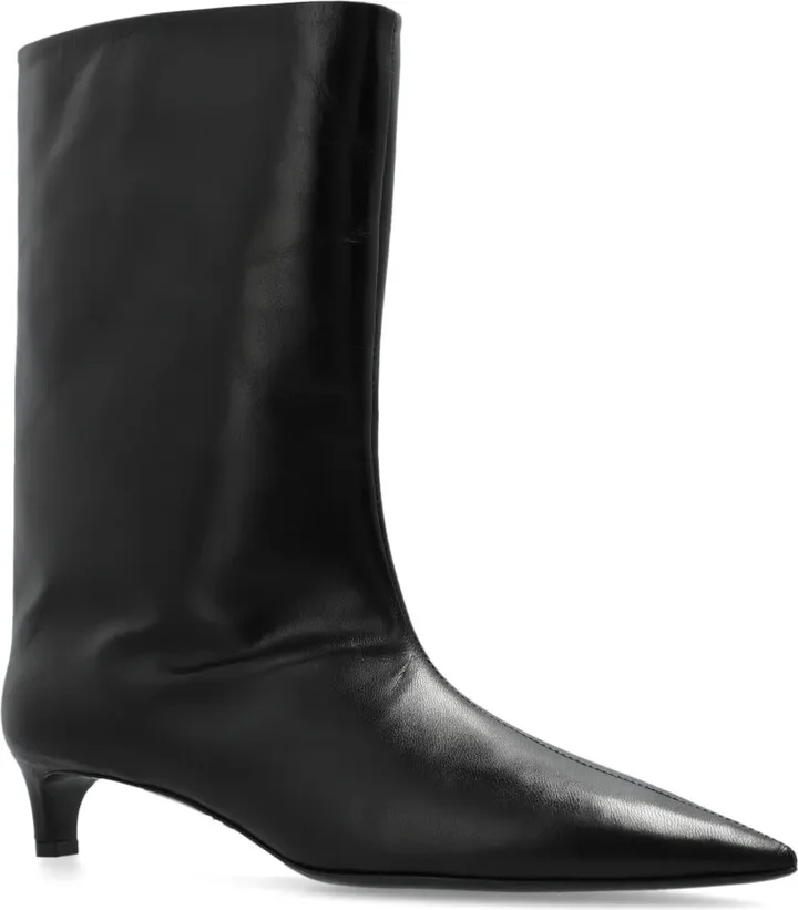 Pointed-Toe Leather Boots - Image 2