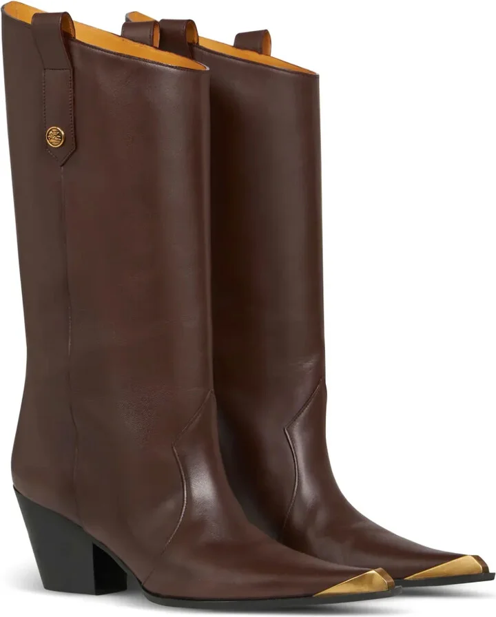 Pointed-Toe Leather Boots - Image 2
