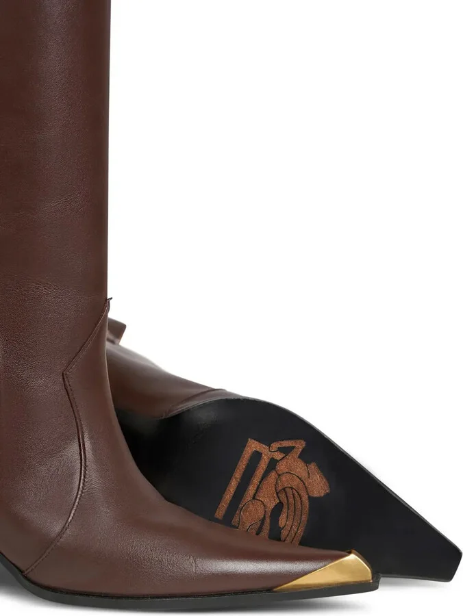 Pointed-Toe Leather Boots - Image 3