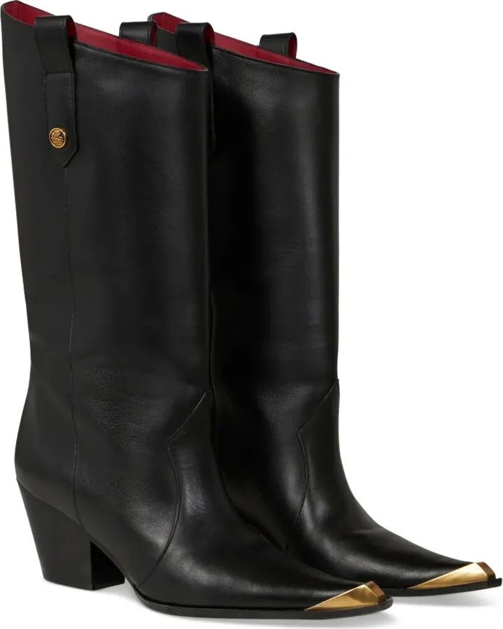 Pointed-Toe Leather Boots - Image 2
