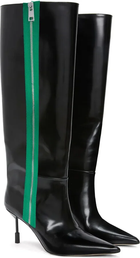 Pointed-Toe Leather Boots - Image 2