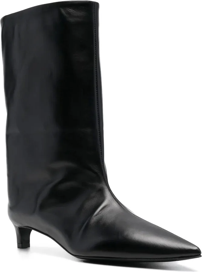 Pointed-Toe Leather Boots - Image 2