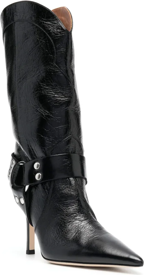 Pointed-Toe Leather Boots - Image 2