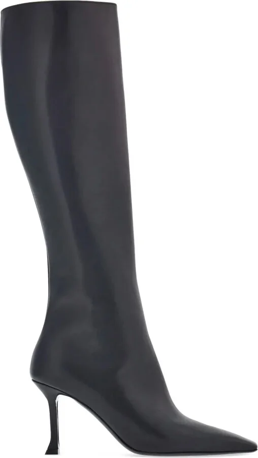 Pointed-Toe Leather Boots