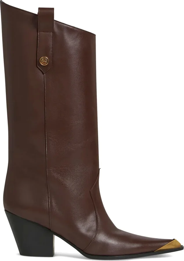 Pointed-Toe Leather Boots