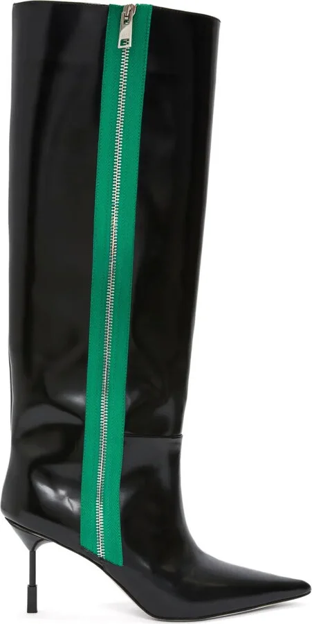 Pointed-Toe Leather Boots