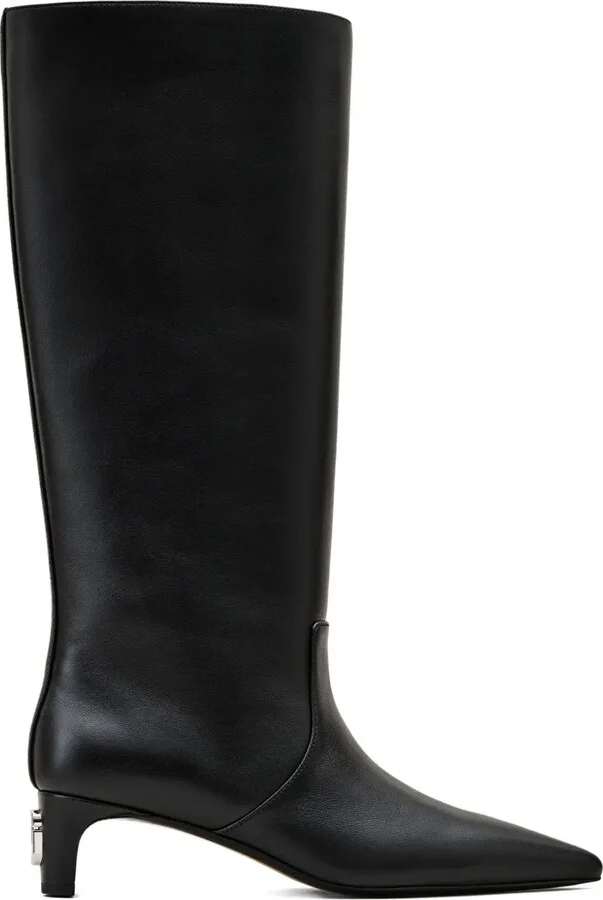 Pointed-Toe Leather Boots