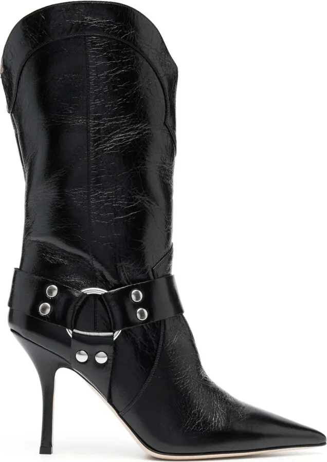 Pointed-Toe Leather Boots