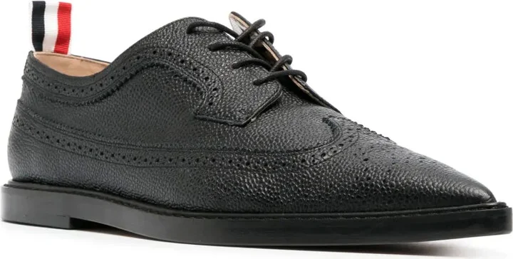 Pointed -Toe Leather Brogues - Image 2