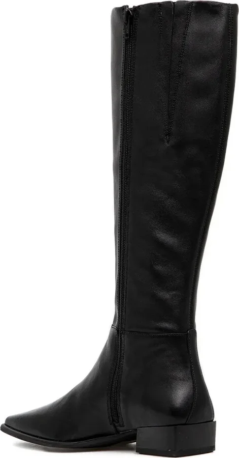 Pointed-Toe Leather Knee-High Boots - Image 2