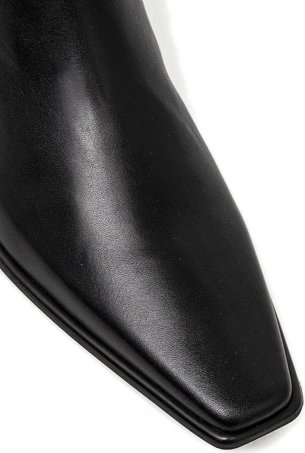 Pointed-Toe Leather Knee-High Boots - Image 4