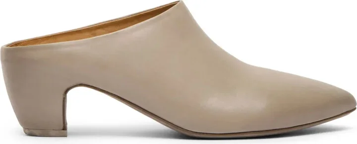Pointed-Toe Leather Mules