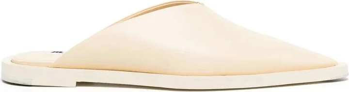Pointed-Toe Leather Mules