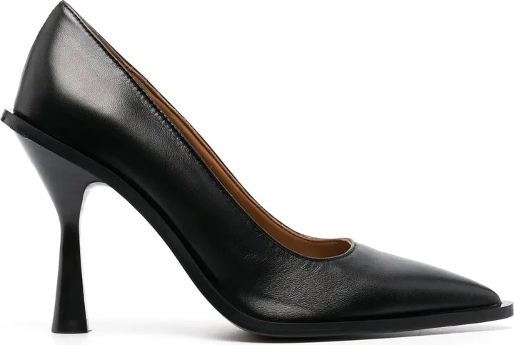 Pointed-Toe Leather Pumps
