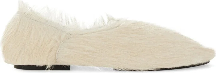 Pointed-Toe Low Calfskin Slipper With Textured Finish