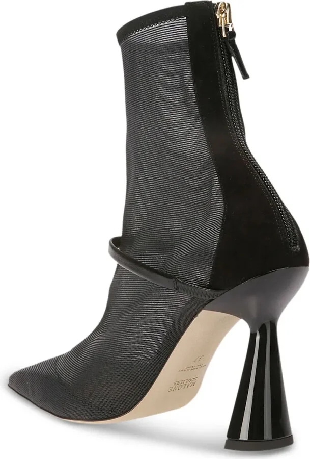 Pointed-Toe Mesh Ankle Boots - Image 3