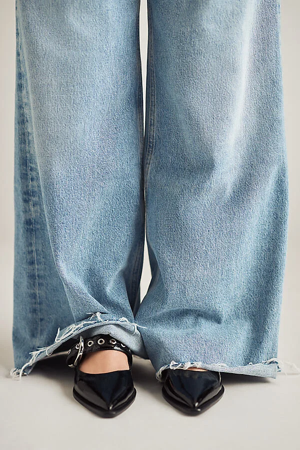 Pointed-Toe Moto Mary Jane Flats - Image 2