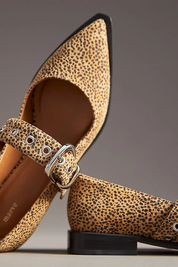 Pointed-Toe Moto Mary Jane Flats - Image 3