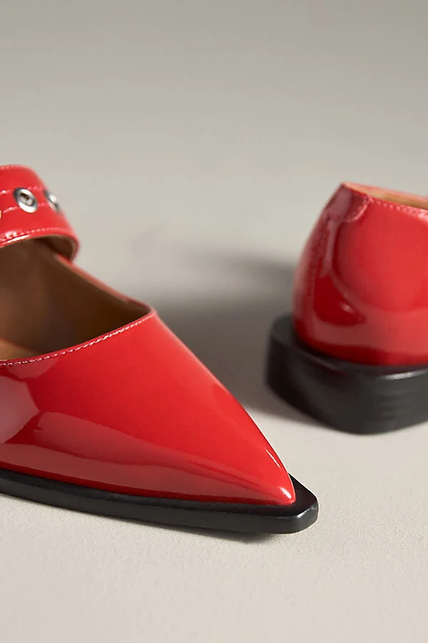 Pointed-Toe Moto Mary Jane Flats - Image 4