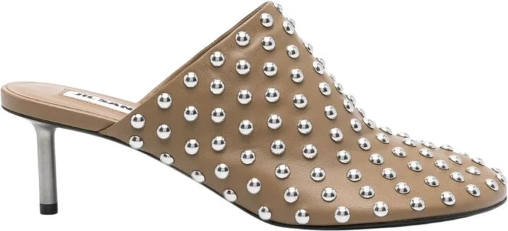 Pointed Toe Mule With Metallic Studs