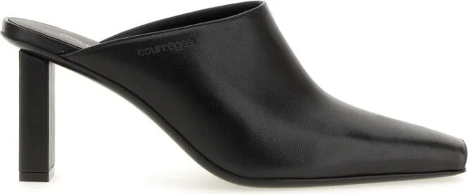 Pointed Toe Mules In Smooth Leather