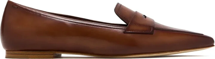 Pointed-Toe Penny Loafers