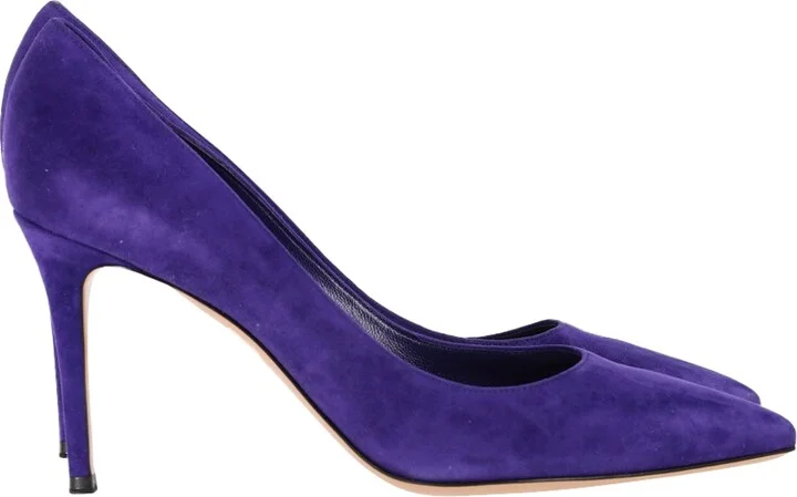 Pointed Toe Pumps in Indigo Suede