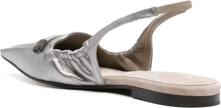 Pointed-Toe Slingback Ballerina Shoes - Image 3