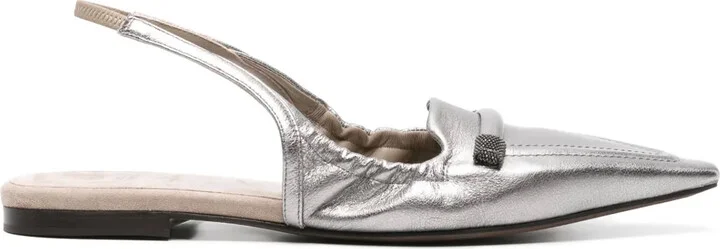 Pointed-Toe Slingback Ballerina Shoes