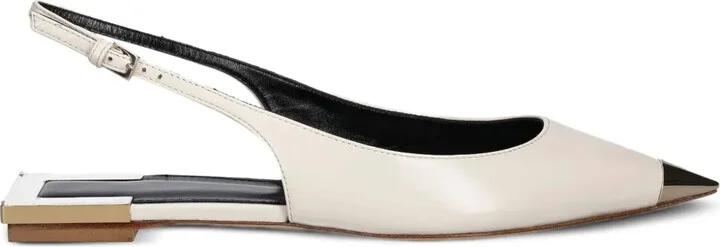 Pointed-Toe Slingback Ballet Flats