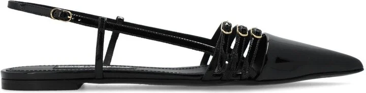 Pointed Toe Strap Slingbacks