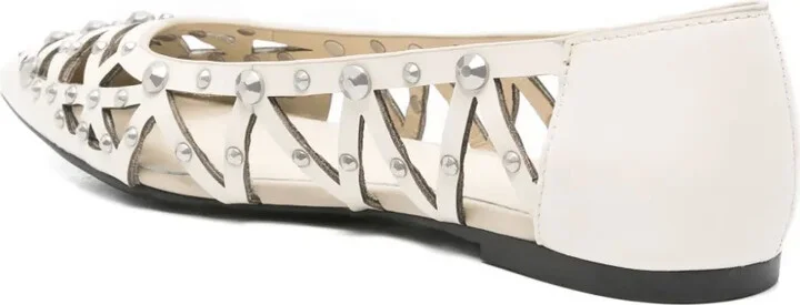 Pointed-Toe Studded Flat Pumps - Image 3