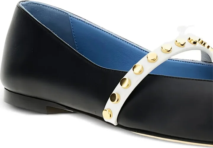 Pointed-Toe Studded Flat Pumps - Image 4