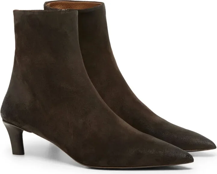 Pointed-Toe Suede Ankle Boots - Image 2
