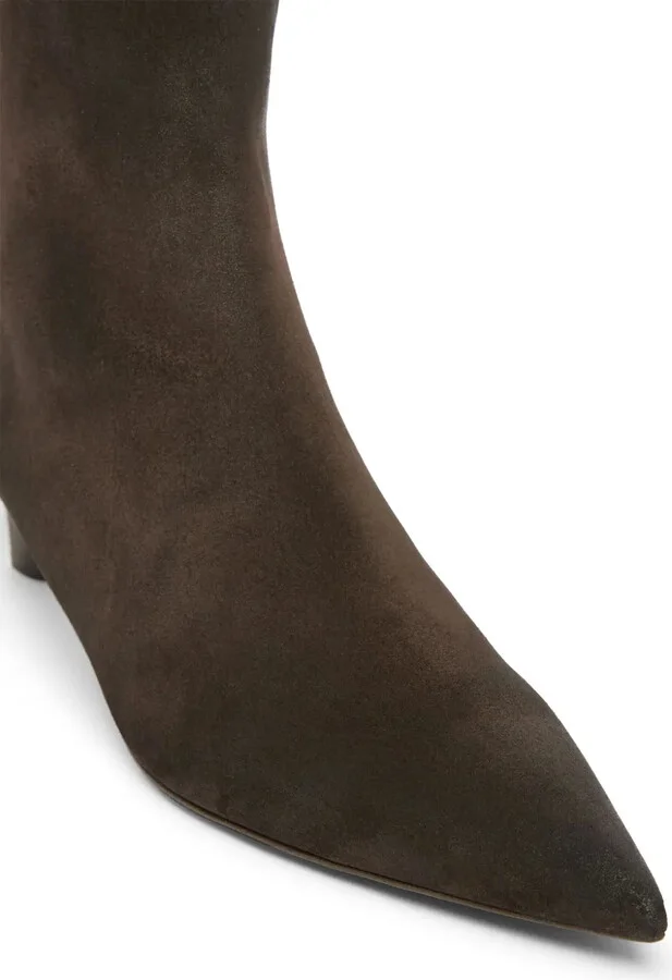 Pointed-Toe Suede Ankle Boots - Image 4