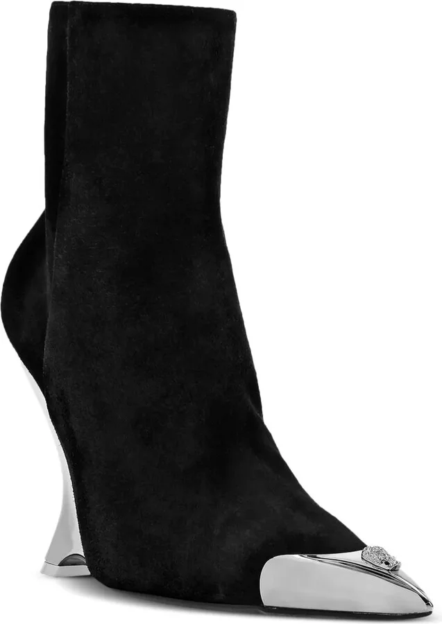 Pointed-Toe Suede Ankle Boots - Image 2